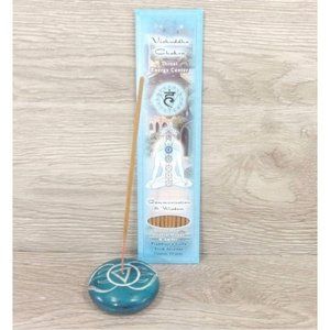 Vishuddha Chakra Stick Incense & Holder Set Spirituality Meditation Gift